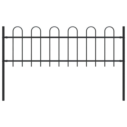 vidaXL Clôture de jardin avec dessus en cerceau Acier 1,7 m Noir