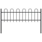 vidaXL Clôture de jardin avec dessus en cerceau Acier 1,7 m Noir
