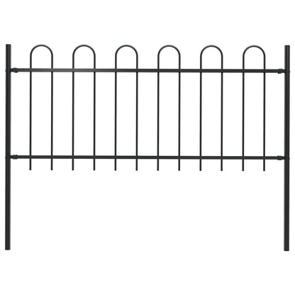 vidaXL Clôture de jardin avec dessus en cerceau Acier 1,7 m Noir
