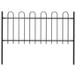 vidaXL Clôture de jardin avec dessus en cerceau Acier 1,7 m Noir