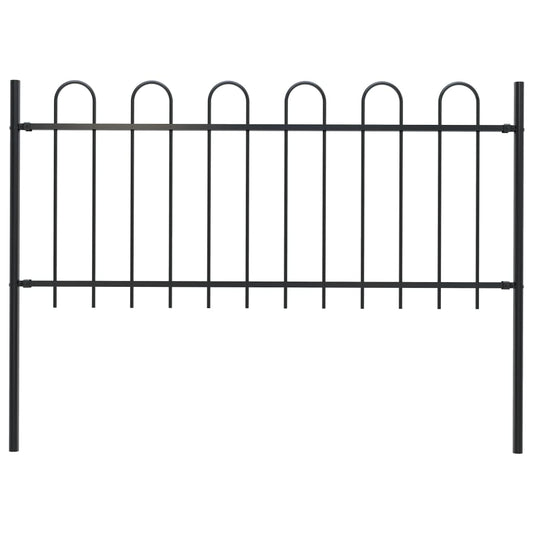 vidaXL Clôture de jardin avec dessus en cerceau Acier 1,7 m Noir