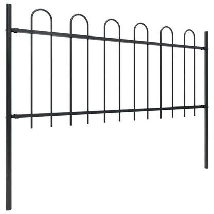 vidaXL Clôture de jardin avec dessus en cerceau Acier 1,7 m Noir