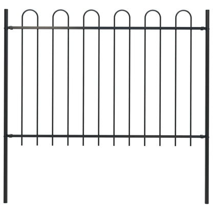vidaXL Clôture de jardin avec dessus en cerceau Acier 1,7 m Noir