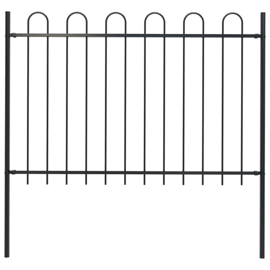 vidaXL Clôture de jardin avec dessus en cerceau Acier 1,7 m Noir