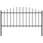 vidaXL Clôture de jardin à dessus en lance Acier (0,5-0,75)x1,7 m Noir