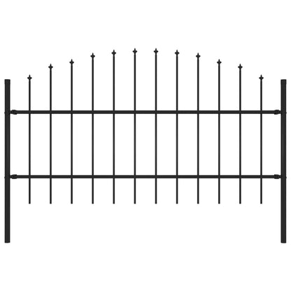 vidaXL Clôture de jardin avec dessus en lance Acier 1,7 m Noir