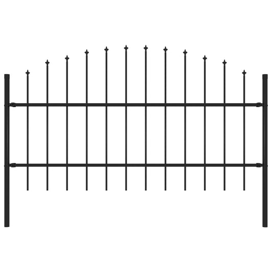 vidaXL Clôture de jardin avec dessus en lance Acier 1,7 m Noir