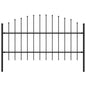 vidaXL Clôture de jardin avec dessus en lance Acier 1,7 m Noir