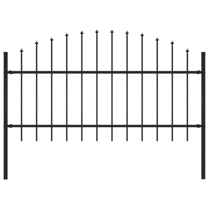 vidaXL Clôture de jardin avec dessus en lance Acier 1,7 m Noir