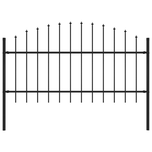 vidaXL Clôture de jardin avec dessus en lance Acier 1,7 m Noir
