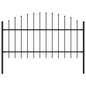vidaXL Clôture de jardin avec dessus en lance Acier 1,7 m Noir