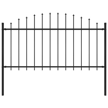 vidaXL Clôture de jardin avec dessus en lance Acier 1,7 m Noir