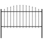 vidaXL Clôture de jardin avec dessus en lance Acier 1,7 m Noir