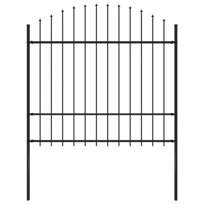 vidaXL Clôture de jardin avec dessus en lance Acier 1,7 m Noir