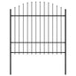 vidaXL Clôture de jardin avec dessus en lance Acier 1,7 m Noir