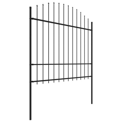 vidaXL Clôture de jardin avec dessus en lance Acier 1,7 m Noir