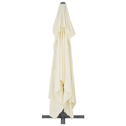 vidaXL Parasol de jardin avec base portable sable