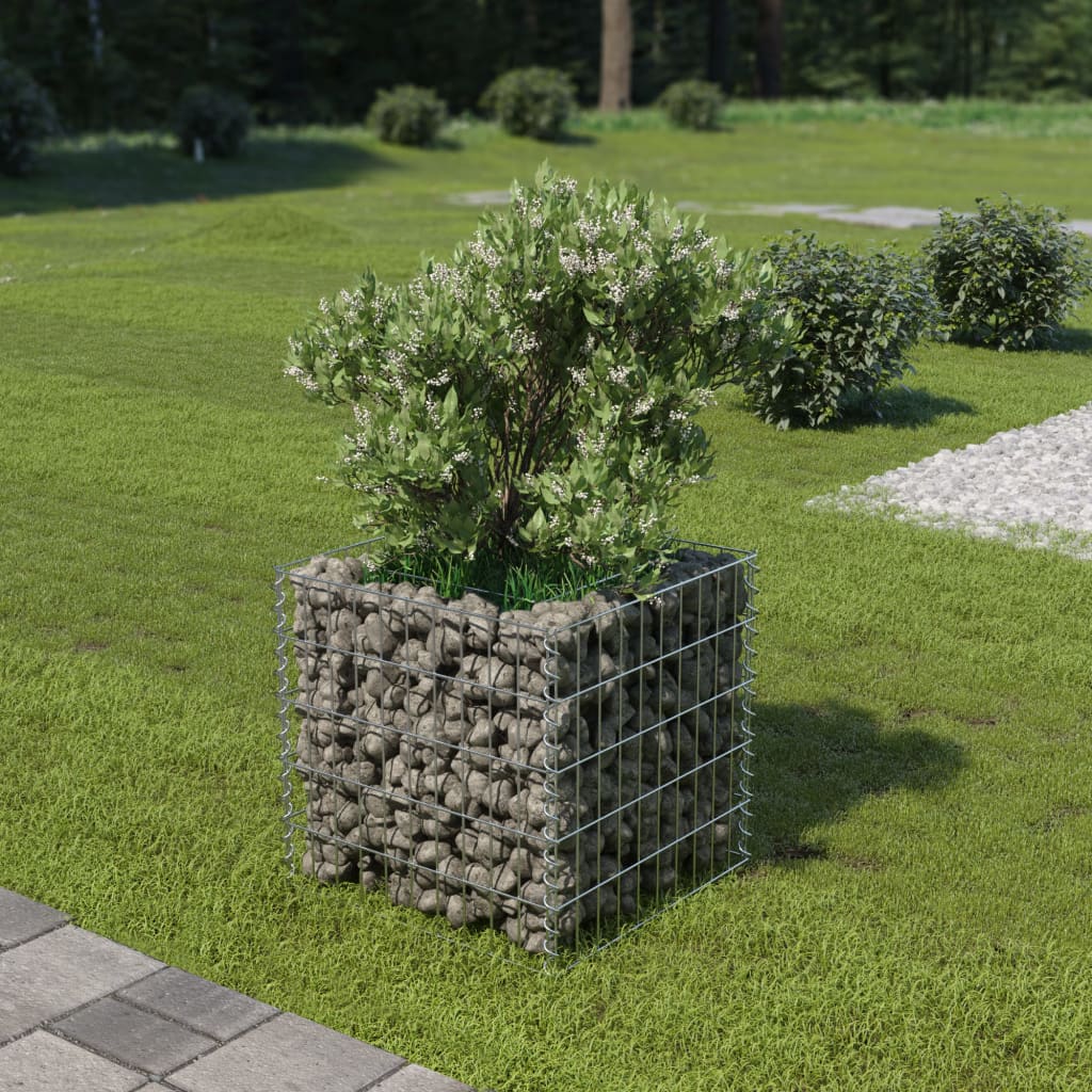 vidaXL Lit surélevé à gabion Acier galvanisé 50x50x50 cm