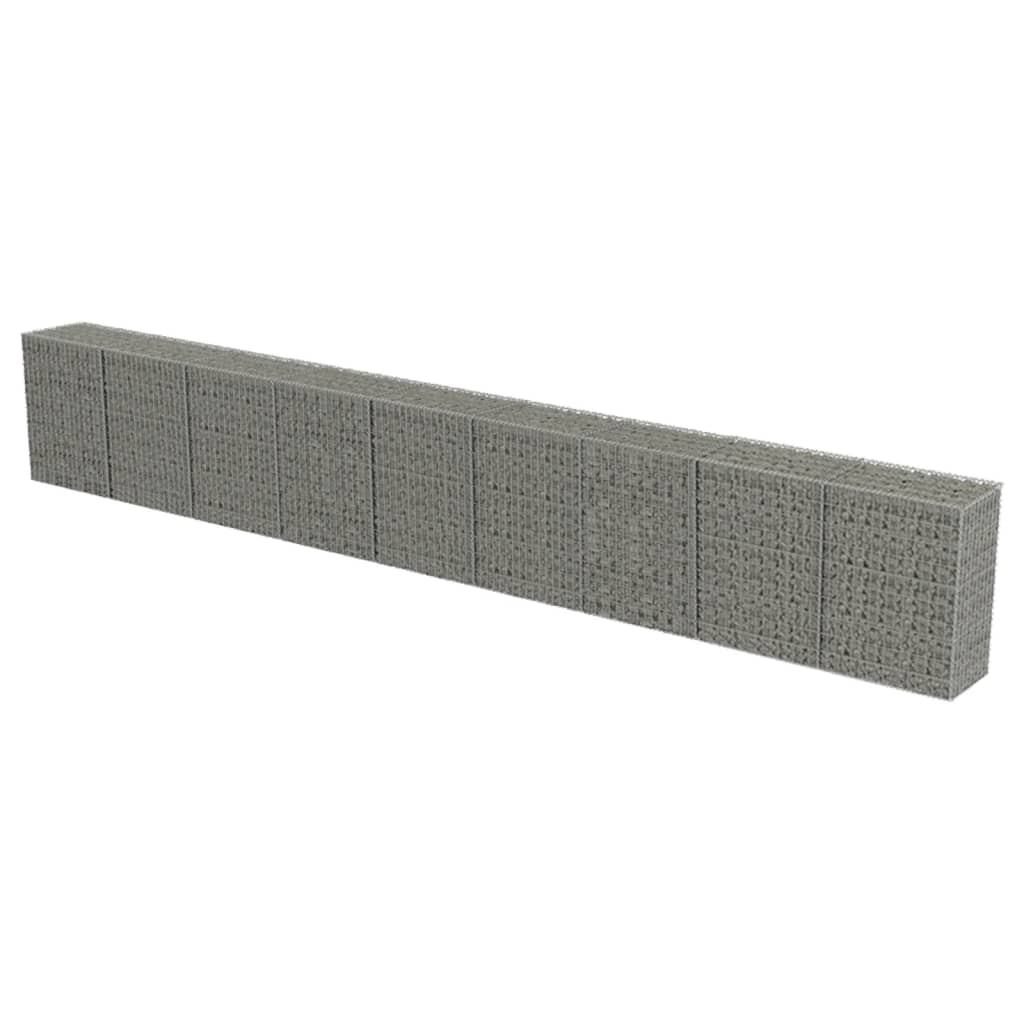 vidaXL Mur à gabion avec couvercles Acier galvanisé 900 x 50 x 100 cm