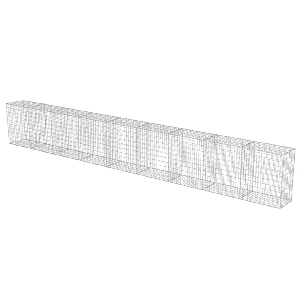 vidaXL Mur à gabion avec couvercles Acier galvanisé 900 x 50 x 100 cm