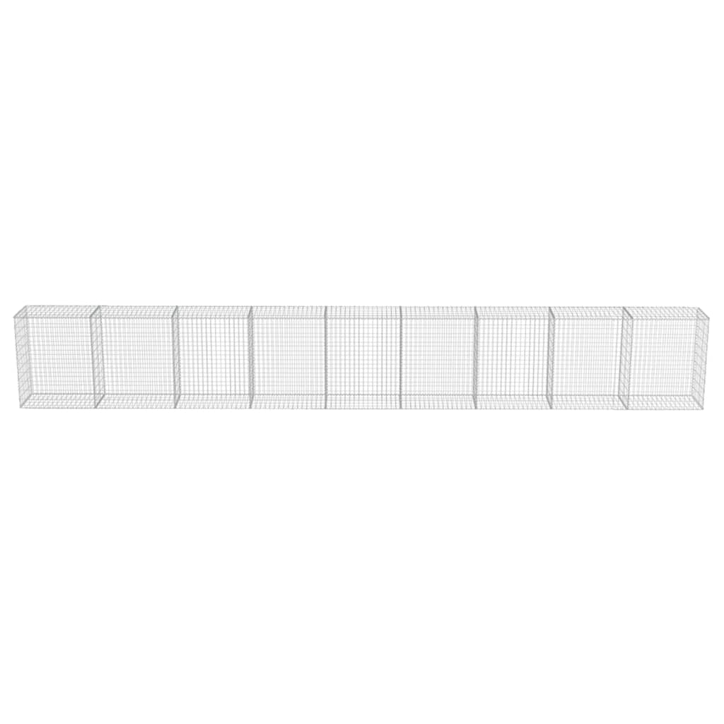 vidaXL Mur à gabion avec couvercles Acier galvanisé 900 x 50 x 100 cm