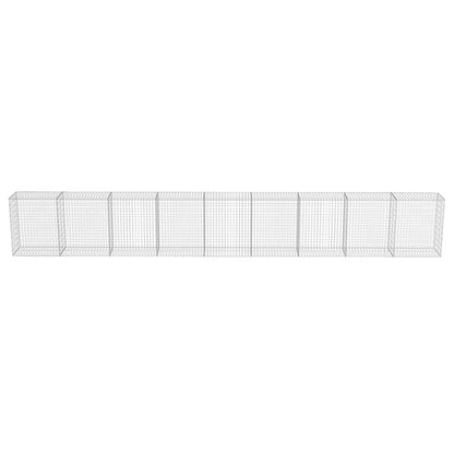 vidaXL Mur à gabion avec couvercles Acier galvanisé 900 x 50 x 100 cm