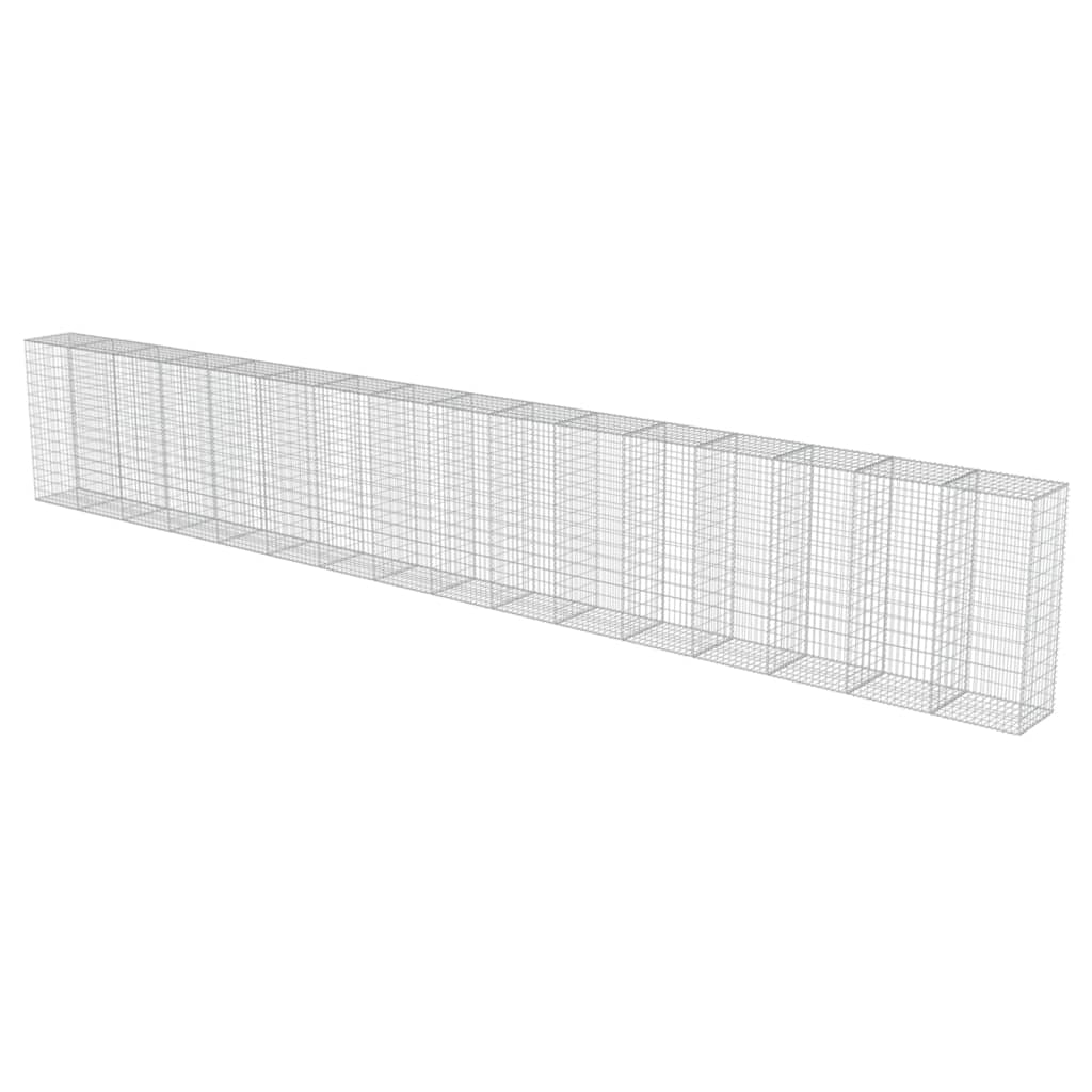vidaXL Mur à gabion avec couvercles Acier galvanisé 900 x 50 x 150 cm