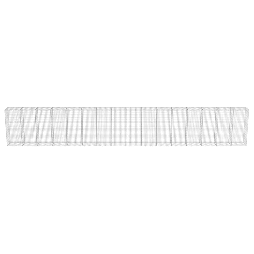 vidaXL Mur à gabion avec couvercles Acier galvanisé 900 x 50 x 150 cm