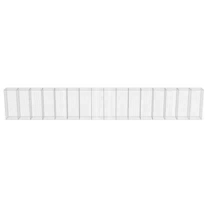 vidaXL Mur à gabion avec couvercles Acier galvanisé 900 x 50 x 150 cm