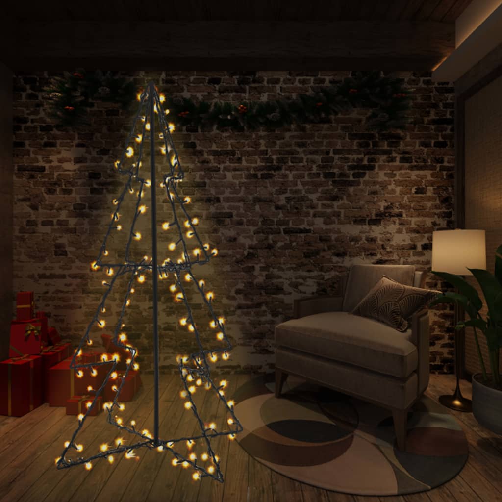 vidaXL Arbre de Noël cône 240 LED d'intérieur/d'extérieur 115x150 cm