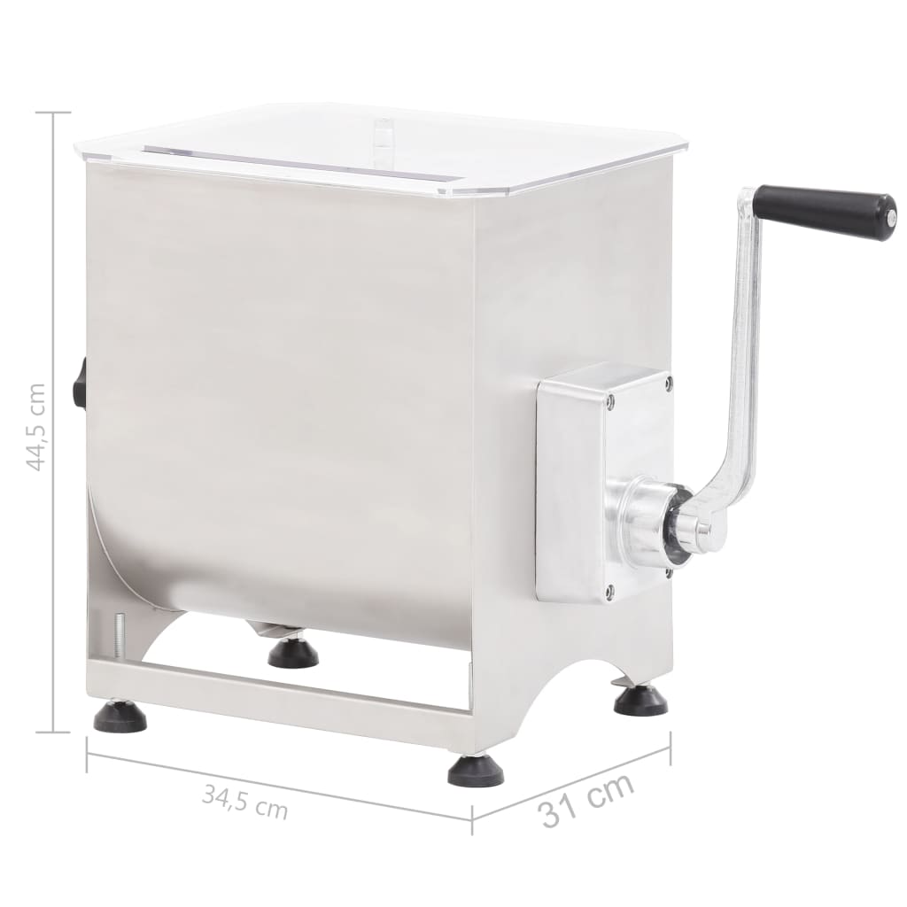 vidaXL Mélangeur de viande avec boîte de vitesse Argenté Inox