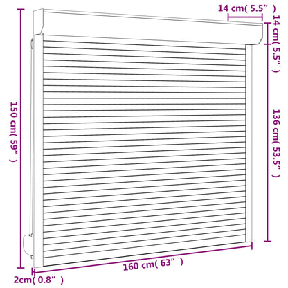 vidaXL Volet roulant aluminium 160x150 cm blanc