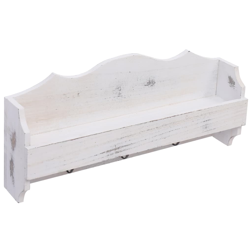 vidaXL Porte-manteau mural Blanc 50x10x23 cm Bois