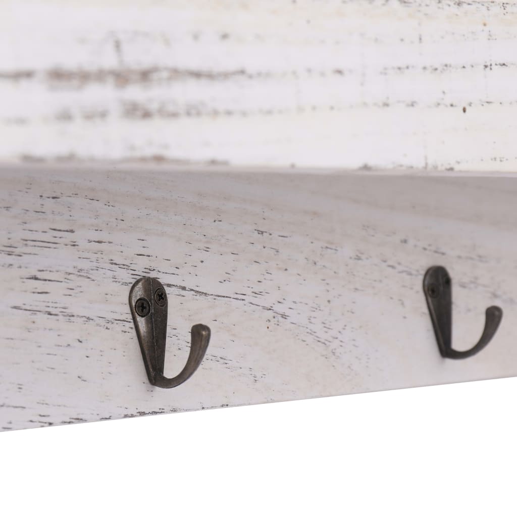 vidaXL Porte-manteau mural Blanc 50x10x23 cm Bois