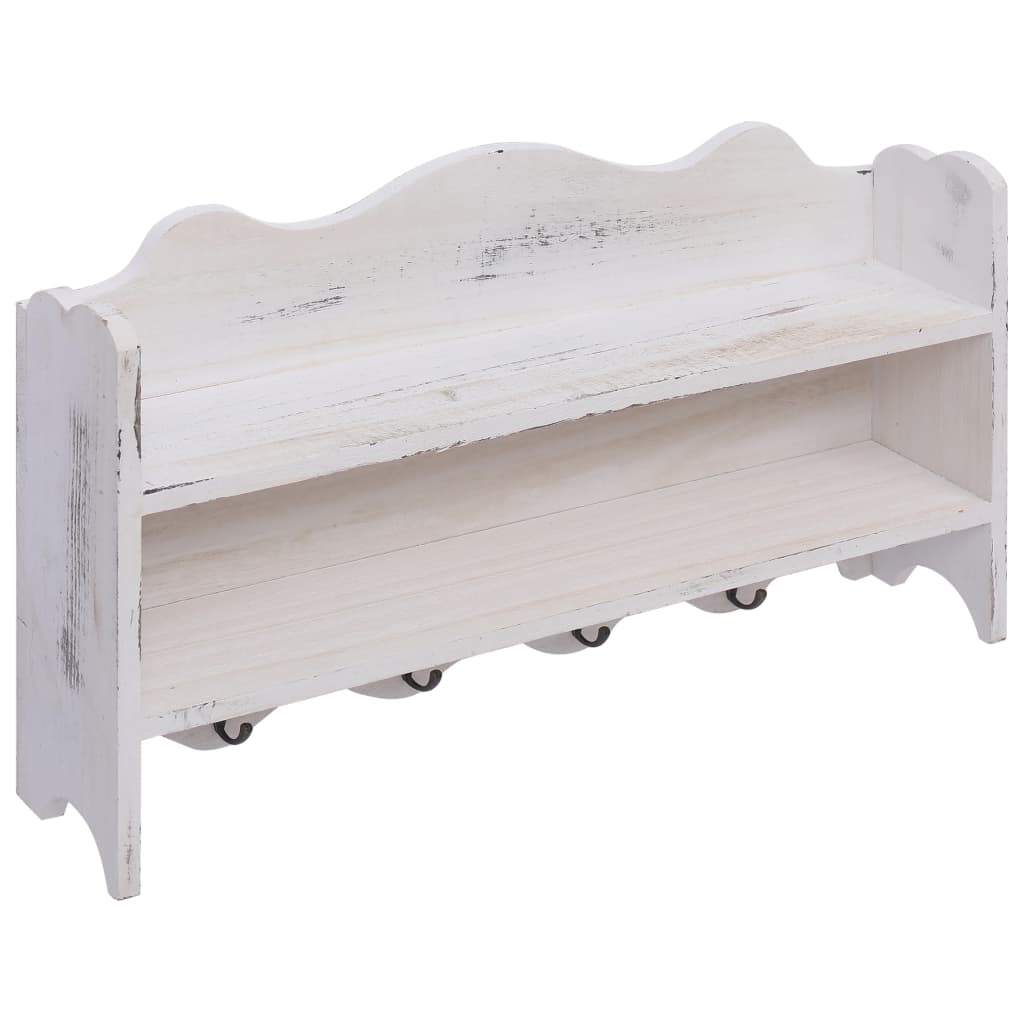 vidaXL Porte-manteau mural Blanc 50x10x30 cm Bois
