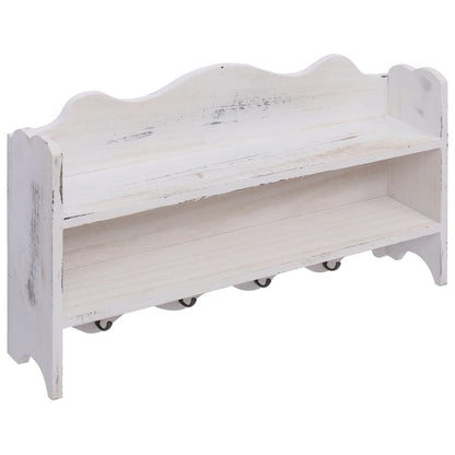 vidaXL Porte-manteau mural Blanc 50x10x30 cm Bois
