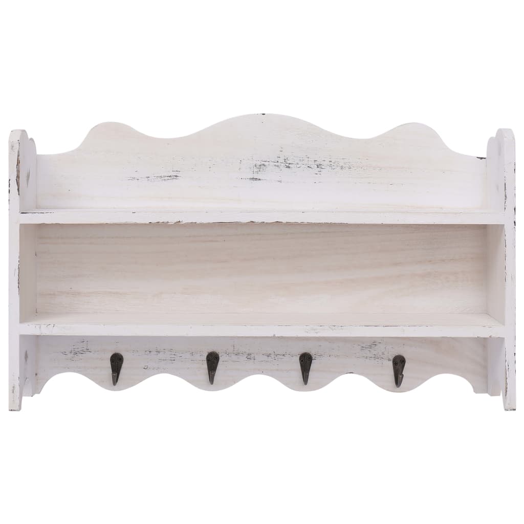 vidaXL Porte-manteau mural Blanc 50x10x30 cm Bois