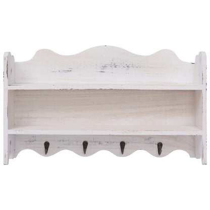 vidaXL Porte-manteau mural Blanc 50x10x30 cm Bois