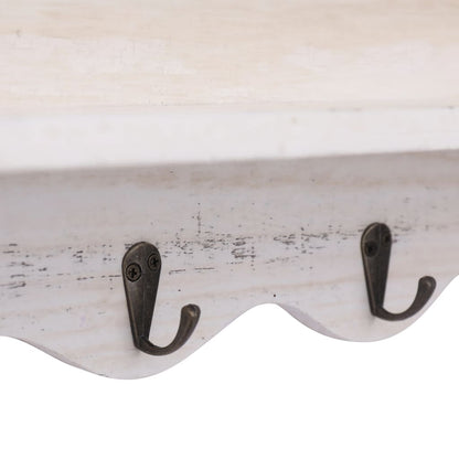 vidaXL Porte-manteau mural Blanc 50x10x30 cm Bois