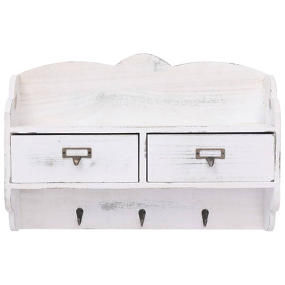 vidaXL Porte-manteau mural Blanc 50x10x34 cm Bois