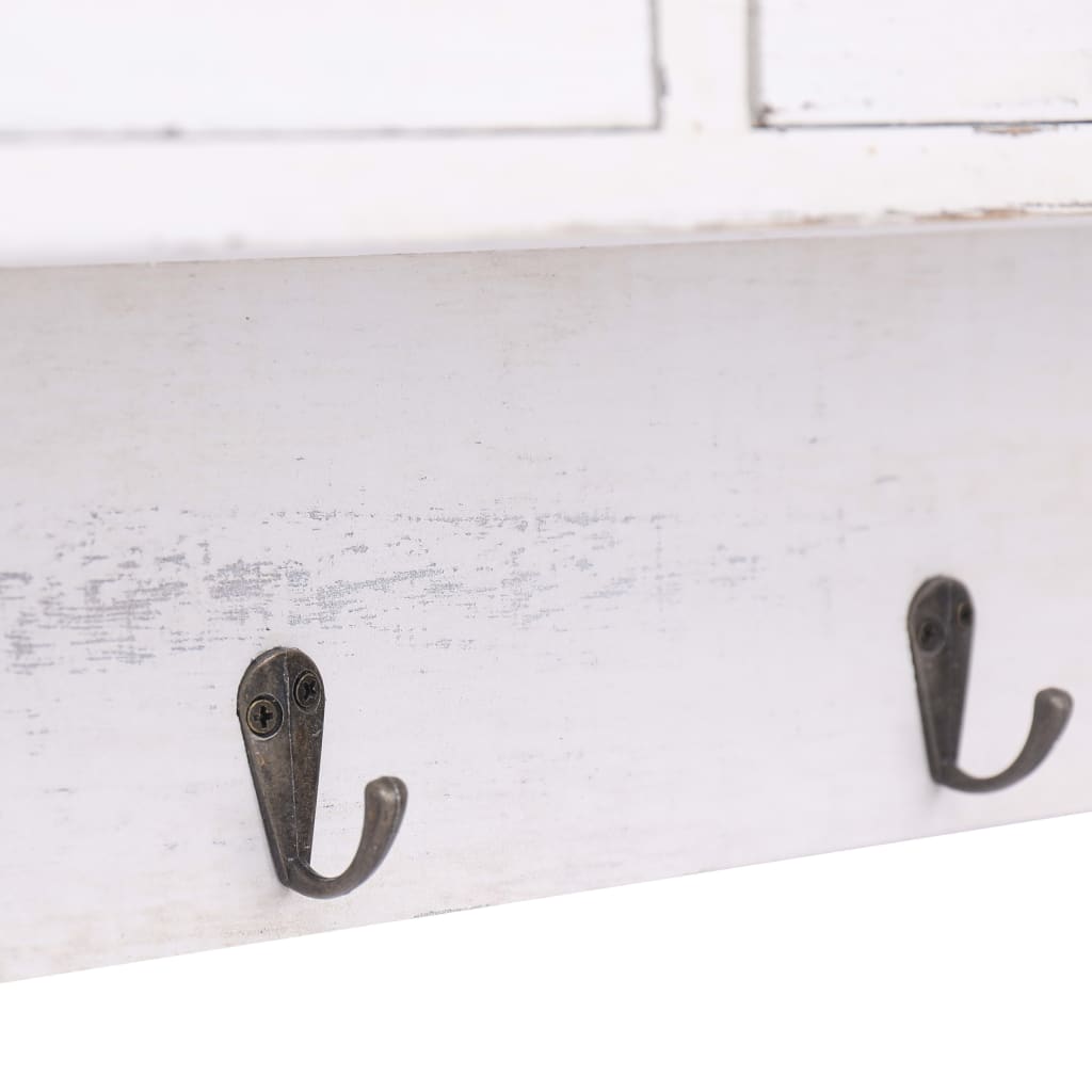 vidaXL Porte-manteau mural Blanc 50x10x34 cm Bois