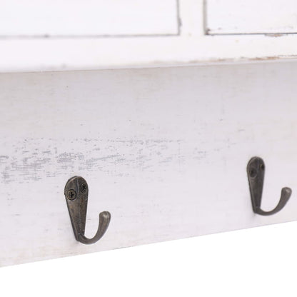 vidaXL Porte-manteau mural Blanc 50x10x34 cm Bois