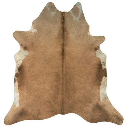 vidaXL Tapis en peau de vache véritable Marron et blanc 150 x 170 cm