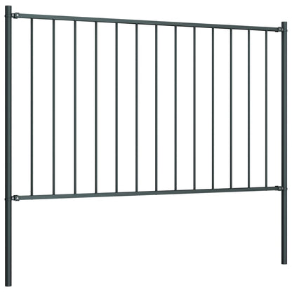 vidaXL Panneau clôture et poteaux acier enduit de poudre anthracite