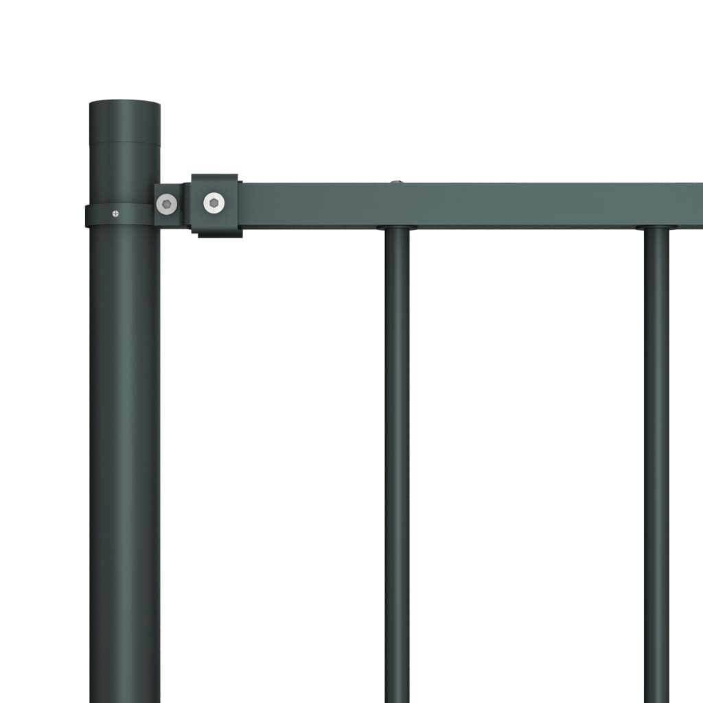 vidaXL Panneau clôture et poteaux acier enduit de poudre anthracite