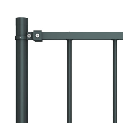 vidaXL Panneau clôture et poteaux acier enduit de poudre anthracite