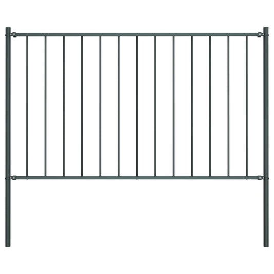 vidaXL Panneau clôture poteau Acier enduit poudre 1,7x1,25m Anthracite