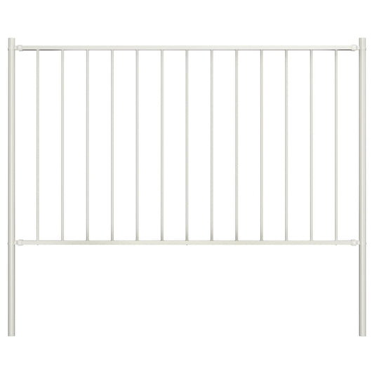 vidaXL Panneau de clôture poteau Acier enduit poudre 1,7x0,75 m Blanc
