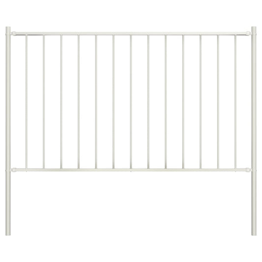 vidaXL Panneau clôture et poteaux acier enduit de poudre 1,7x1 m blanc