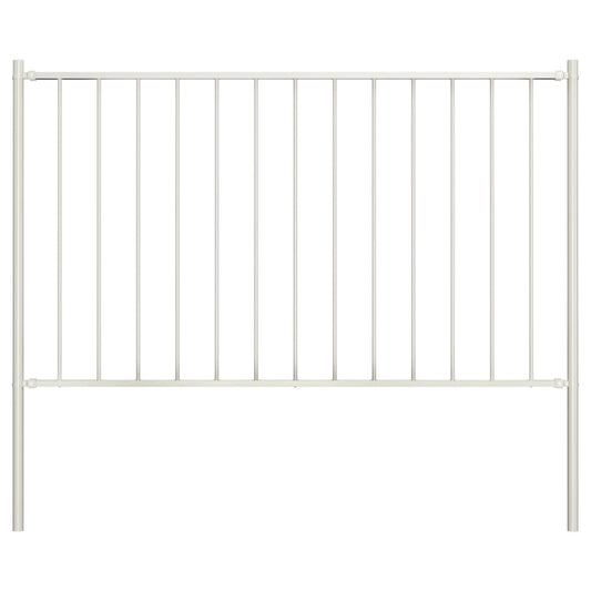 vidaXL Panneau de clôture poteau Acier enduit poudre 1,7x1,25 m Blanc